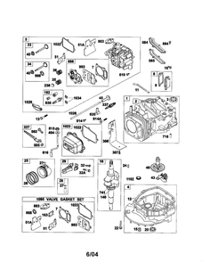Cylinder/Cylinder-Head/Crankshaft Diagram and Parts List for 128612-0112-E1  Briggs and Stratton Engine